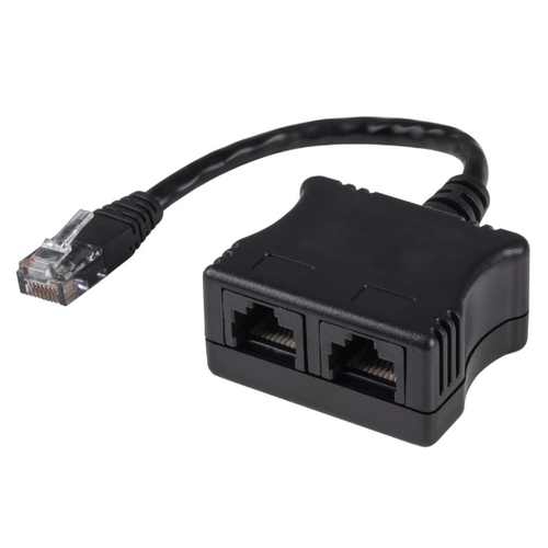 DYNAMIX C-RJ45LT2 - RJ45 Dual Adapter (2x UTP Devices) w/ Short Cable