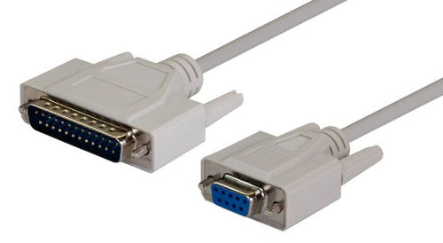 DYNAMIX C-SERAT-M - 2m PC AT Serial Printer Cable - Moulded DB9F/DB25M