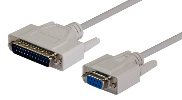 DYNAMIX C-SERAT-M - 2m PC AT Serial Printer Cable - Moulded DB9F/DB25M