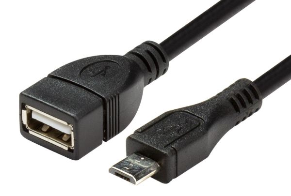 DYNAMIX C-U2-OTG - 0.1m USB 2.0 Micro-B Male to USB-A Female Adapter OTG compatible