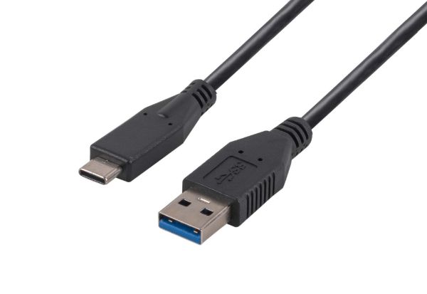 DYNAMIX C-U3-1CA-3 - 3M USB 3.1 USB-C Male to USB-A Male Cable. Black Colour Up to 10G Data Transfer Speed