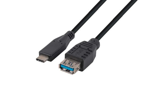 DYNAMIX C-U3-1CAF-0-2 - 0.2M USB 3.1 USB-C Male to USB-A Female Cable Black
