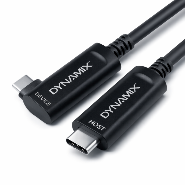 C-U32-LLRA-CC-10 - DYNAMIX C-U32-LLRA-CC-10 - 10M USB 3.2 Right-Angled Type C to C Hybrid Active Opti Cable