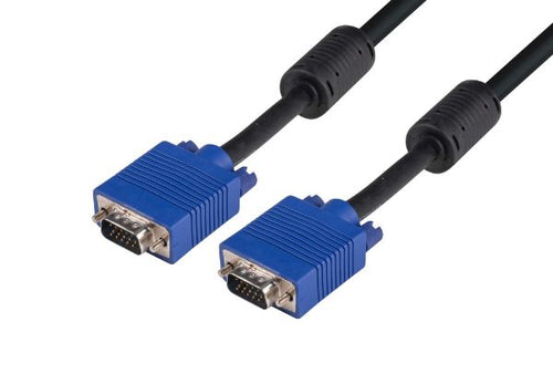 DYNAMIX C-VDDCBK-MM1 - 1m VESA DDC1 & DDC2 VGA Male/Male Cable - Moulded BLACK Colour Coaxial Shielded