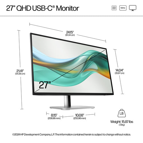 HP Series 5 Pro 527pu 27 inch QHD USB-C Monitor -  WHILE STOCK LASTS