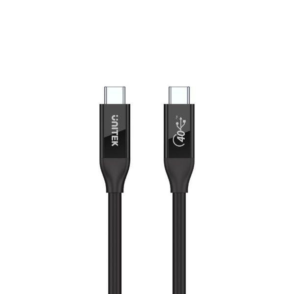 UNITEK C14100BK-0-8M - 0.8m USB4 USB-C to USB-C Cable Supports up to 40Gbps Transfer Rate 100W Power Delivery