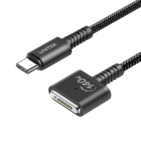 UNITEK C14121BK-2M - 2M 140W USB-C to MagSafe 3 Charging Cable for MacBook. Tangle Free Nylon Braided