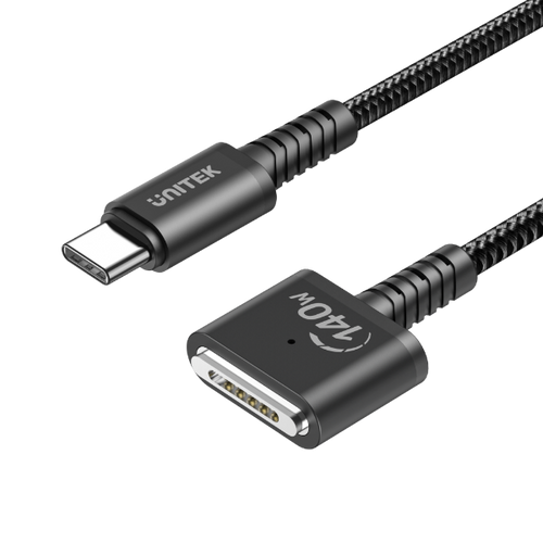 C14121BK-2M - UNITEK C14121BK-2M - 2M 140W USB-C to MagSafe 3 Charging Cable for MacBook. Tangle Free Nylon Braided