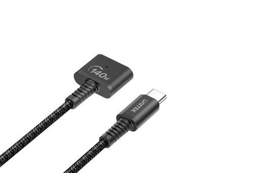 C14121BK-2M - UNITEK C14121BK-2M - 2M 140W USB-C to MagSafe 3 Charging Cable for MacBook. Tangle Free Nylon Braided
