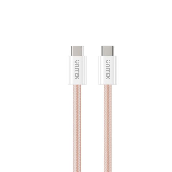 UNITEK C14141A-PNK - 1M USB-C to USB-C Magnetic Cable. Supports 100W PD Fast Charging. Tangle-free