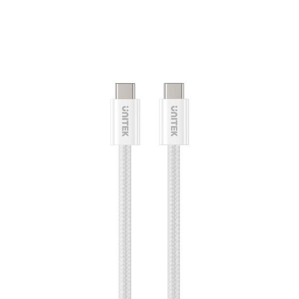 UNITEK C14141A-WHT - 1M USB-C to USB-C Magnetic Cable. Supports 100W PD Fast Charging. Tangle-free