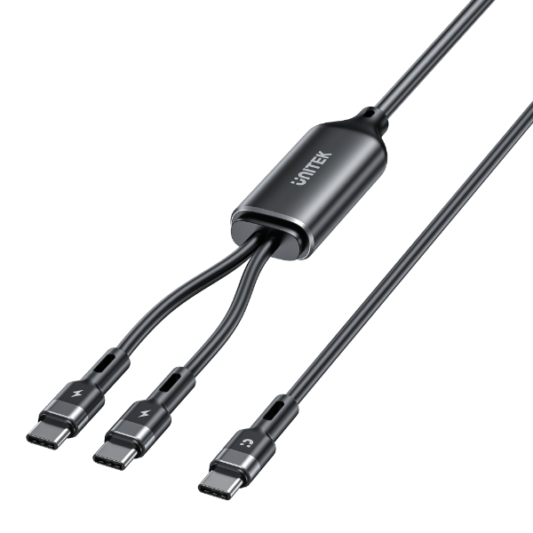 UNITEK C14146A - 2-in-1 USB-C Cable w/ Dual Connectors. Charge iPhone 16 Series MacBook iPad & More.