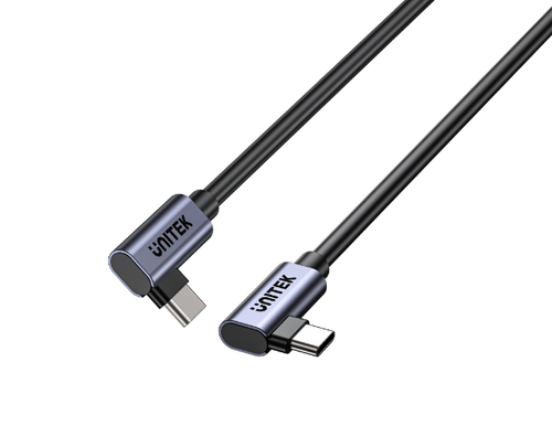 C14147A-1M - UNITEK C14147A-1M - 1m 100W Right Angle USB-C to Right Angle USB-C Cable. PD3.0/QC3.0 Fast Charging