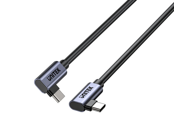 UNITEK C14147A - 0.5m 100W Right Angle USB-C to Right Angle USB-C Cable. PD3.0/QC3.0 Fast Charging