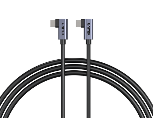 C14147A - UNITEK C14147A - 0.5m 100W Right Angle USB-C to Right Angle USB-C Cable. PD3.0/QC3.0 Fast Charging