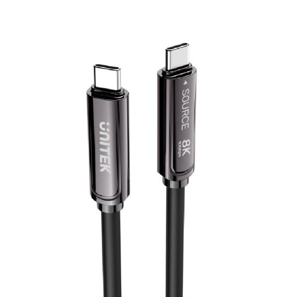 UNITEK C14178A-10M - 10M 8K Fiber Optic Full Featured USB-C Cable. High Speed 10Gbps Transfer, 60W PD