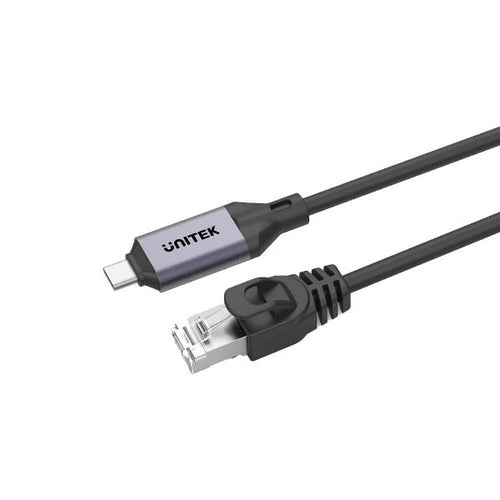 C18148AGY01-2M - UNITEK C18148AGY01-2M - 2m USB-C to RJ45 High-Speed 1Gbps Ethernet Cable. Connect PC Direct to Router