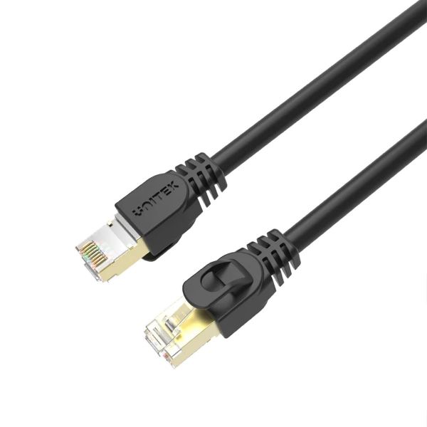 UNITEK C1815EBK-20 - 20m CAT7 Black SSTP 26AWG Patch Lead in PVC Jacket Supports 10 Gigabit Ethernet