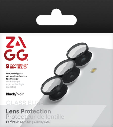 ZAGG InvisibleShield Premium CameraRings Lens Protector, Samsung Gecko, Black