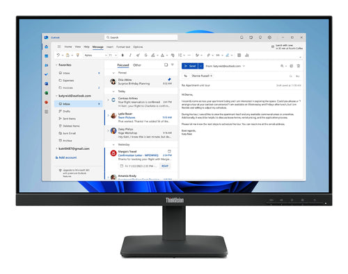 LENOVO S24-4E 23.8" FHD (16:9), 1920x1080, VGA+HDMI, TILT STAND, CABLES, 3YR