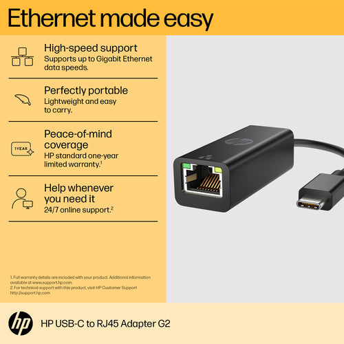 4Z527AA - HP USB-C to RJ45 Adapter G2