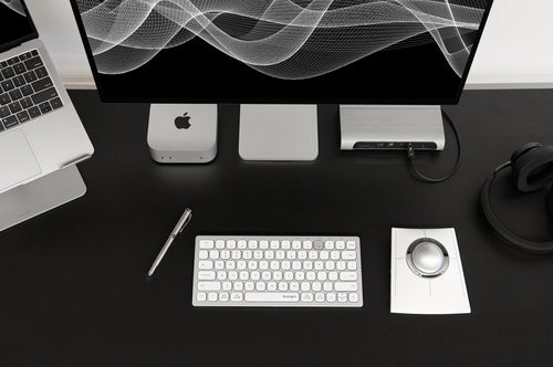 K75504US - KENSINGTON MULTI-DEVICE DUAL WIRELESS COMPACT/TRAVEL KEYBOARD, WIN/IOS/MAC, WHITE, 3Y