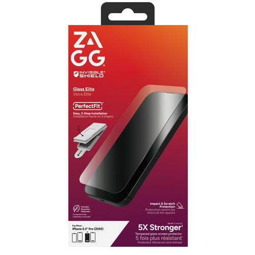ZAGG InvisibleShield Glass Elite Screen Protector, Apple 17 Pro