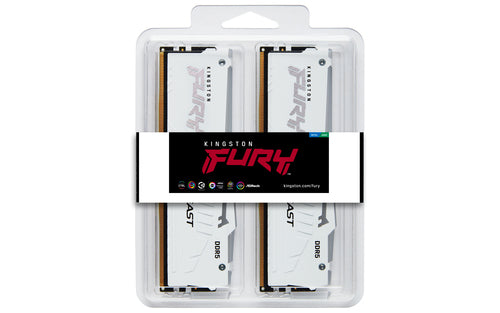 KF560C36BWEAK2-64 - KINGSTON 64GB 6000MT/S DDR5 CL36 DIMM (KIT OF 2) FURY BEAST WHITE RGB EXPO