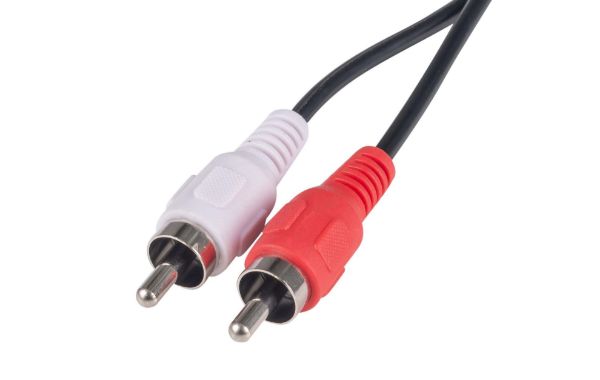DYNAMIX CA-2RCA-5 - 5m RCA Audio Cable 2 RCA to 2 RCA Plugs Coloured Red & White