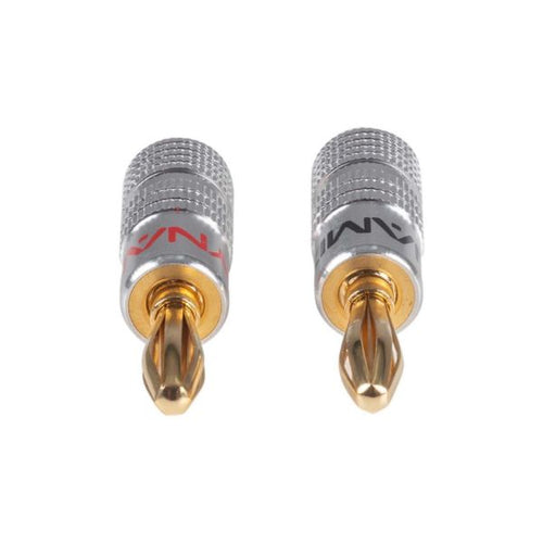 CA-BPLUGV2-50 - DYNAMIX CA-BPLUGV2-50 - Banana Plugs Gold Plated w/ Alloy Jacket Max 14AWG Cable Colour Coded Red/Black 50 Pair