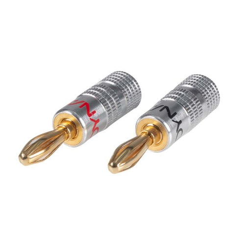 CA-BPLUGV2 - DYNAMIX CA-BPLUGV2 - Banana Plugs Gold Plated w/ Alloy Jacket Max 14AWG Cable Colour Coded Red/Black Pair