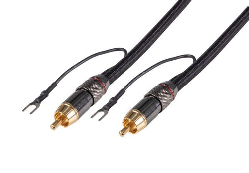 DYNAMIX CA-SUBG-TQ - 0.75m Coaxial Subwoofer Cable RCA Male to Male w/ Grounding Spade Connectors