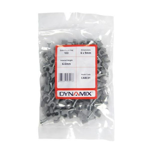 DYNAMIX CABC01 - Cable Clip Bag of 100pcs 6x9mm Outdoor Rated