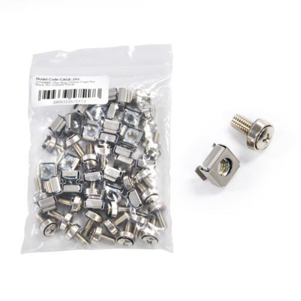 DYNAMIX CAGE-25S - 25pc Bag 3 Piece Cage Nut Silver Re-sealable Clip Bag