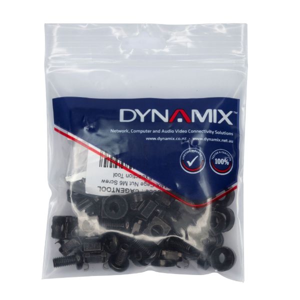 DYNAMIX CAGE30BTOOL - 30pc Pack 3 Piece Cage Nut Black M6 15mm Includes Installation Tool