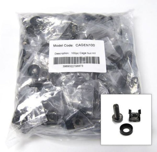 DYNAMIX CAGEN100BK - 100pc Pack 3 Piece Cage Nut Black M6 Supplied loose