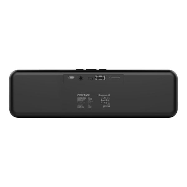 PROMATE CAPSULE-2-BLK - 6W Wireless HD Bluetooth Portable Speaker Built-in 1200 Lithium Battery. Up to 4 Hours