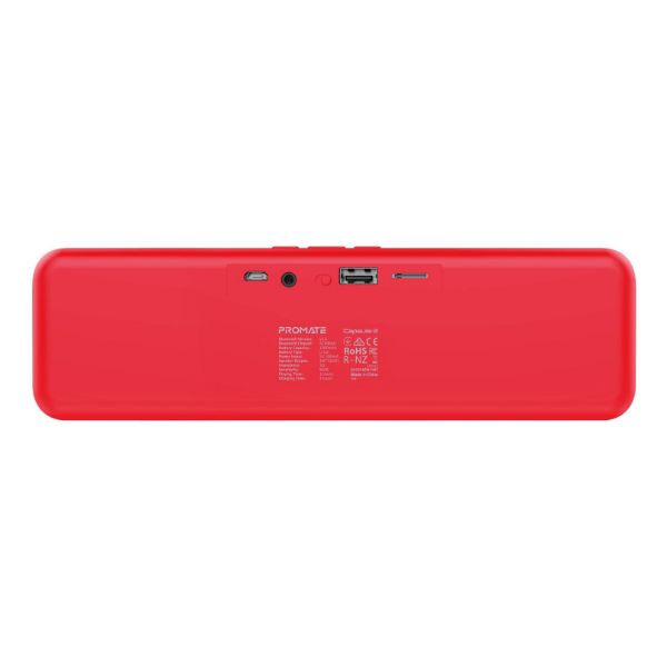 PROMATE CAPSULE-2-RD - 6W Wireless HD Bluetooth Portable Speaker Built-in 1200 Lithium Battery. Up to 4 Hours