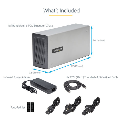 STARTECH.COM THUNDERBOLT 3 PCIE EXPANSION CHASSIS, ENCLOSURE BOX W/DUAL PCIE3.0 SLOT, 2 YR