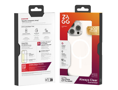 Zagg iPhone 16 Pro Max Crystal Palace Snap Case - Clear