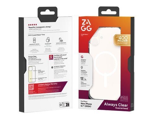 Zagg iPhone 16 Crystal Palace Snap Case - Clear