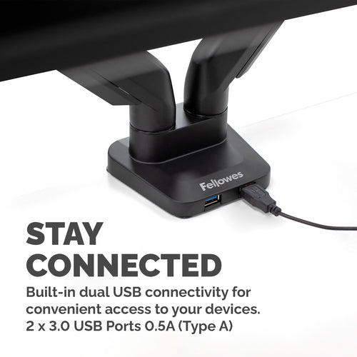 8042501 - Fellowes Monitor Arm Platinum Dual