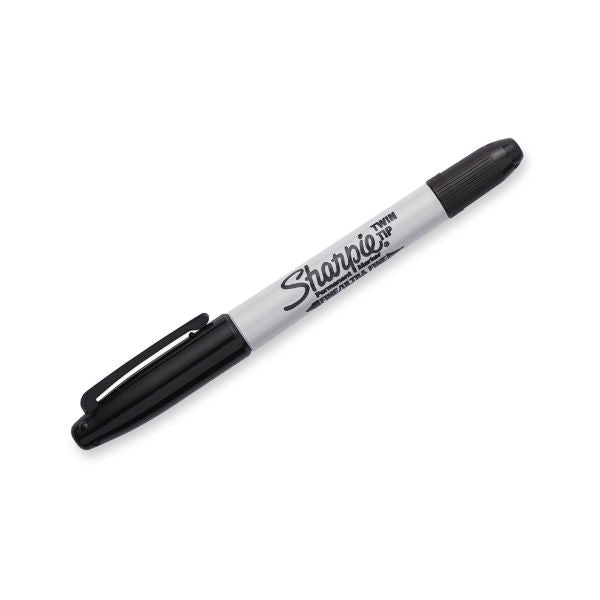 SHARPIE CD32101PP - Single Twin Tip Permanent Marker Fine & Ultra-Fine Tips. Permanent on most Surfaces