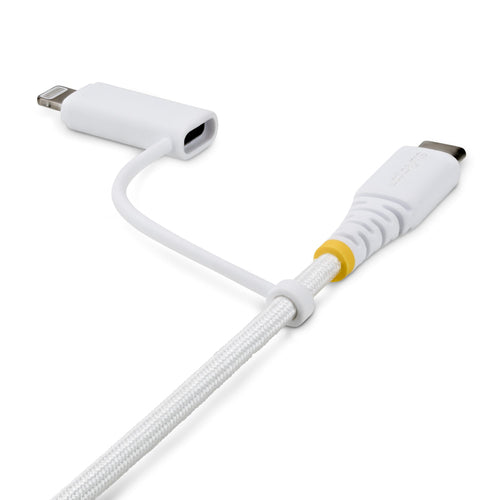 STARTECH.COM 2M/6.6FT 2-IN-1 USB-C CHARGING CABLE WITH LIGHTNING ADAPTER, LTW