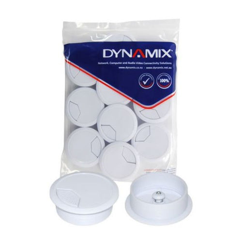 DYNAMIX CG80WH-10 - 80mm Round Desk Grommet White Pack of 10