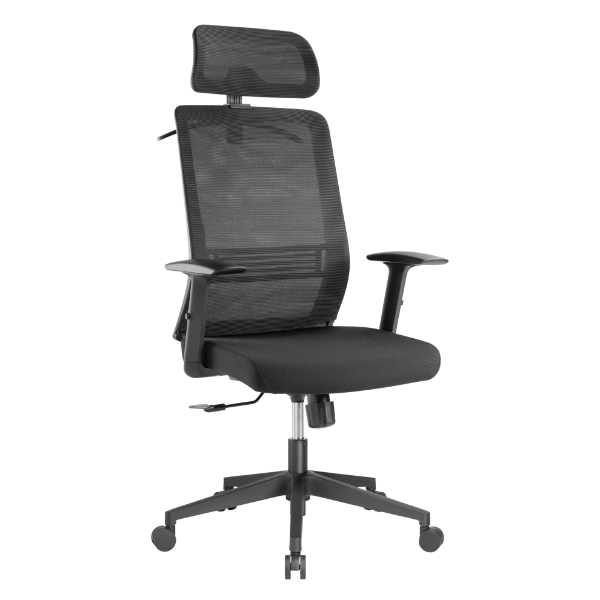 BRATECK CH05-14 - Office Chair w/ Headrest. Ergonomic & Breathable Mesh Pneumatic Seat-Height Adjust