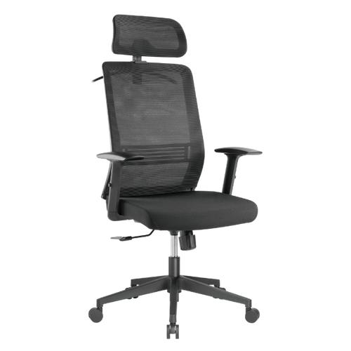 CH05-14 - BRATECK CH05-14 - Office Chair w/ Headrest. Ergonomic & Breathable Mesh Pneumatic Seat-Height Adjust