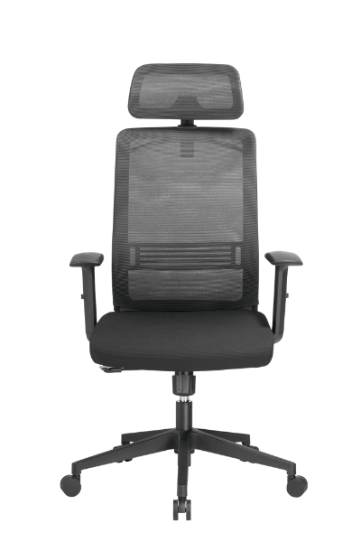 BRATECK CH05-14 - Office Chair w/ Headrest. Ergonomic & Breathable Mesh Pneumatic Seat-Height Adjust