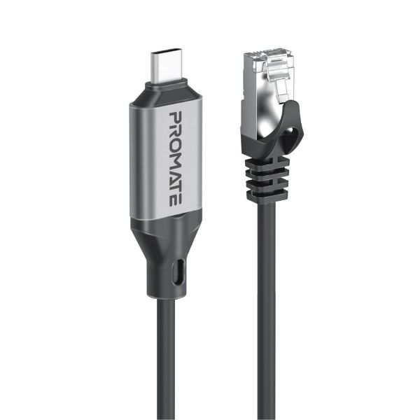 PROMATE CLINK-RJ45 - 5m USB-C to RJ45 High-Speed 1Gbps Ethernet Cable. Premium Aluminium Alloy