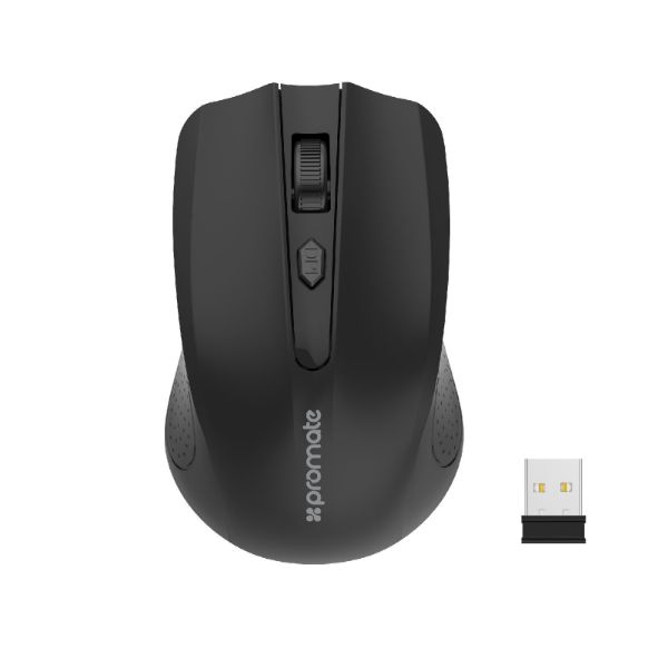 PROMATE CLIX-8-BLK - Ergonomic Wireless Mouse 2.4GHz wireless technology Works w/ a range of up to 10m
